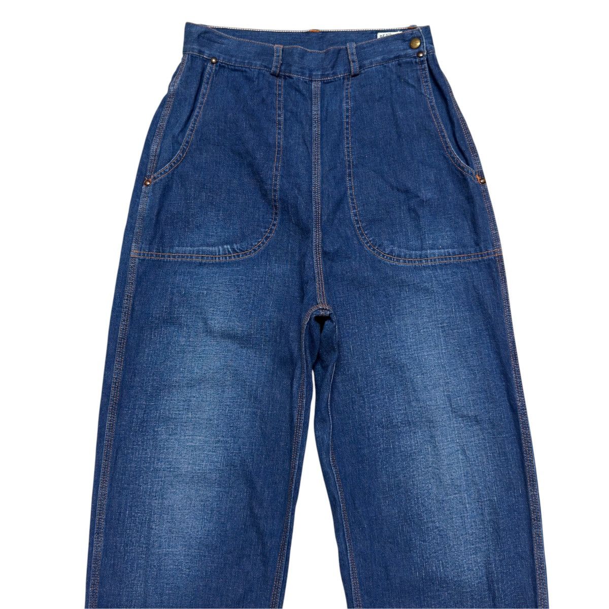 Orslow Denim Ranch Work Pants Side Zip in Blue, Women's (Size 28) — image 4 of 6