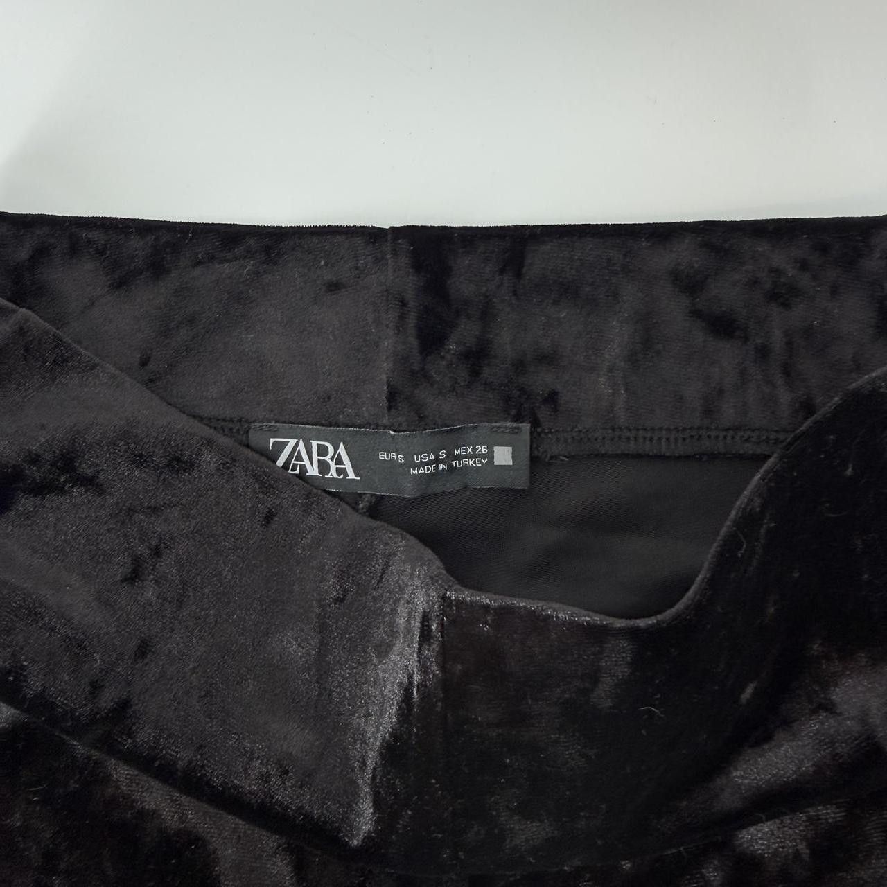Zara New Zara Black Velvet Leggins Velour Pants Size S Size 27" / US 4 / IT 40 - 4 Thumbnail