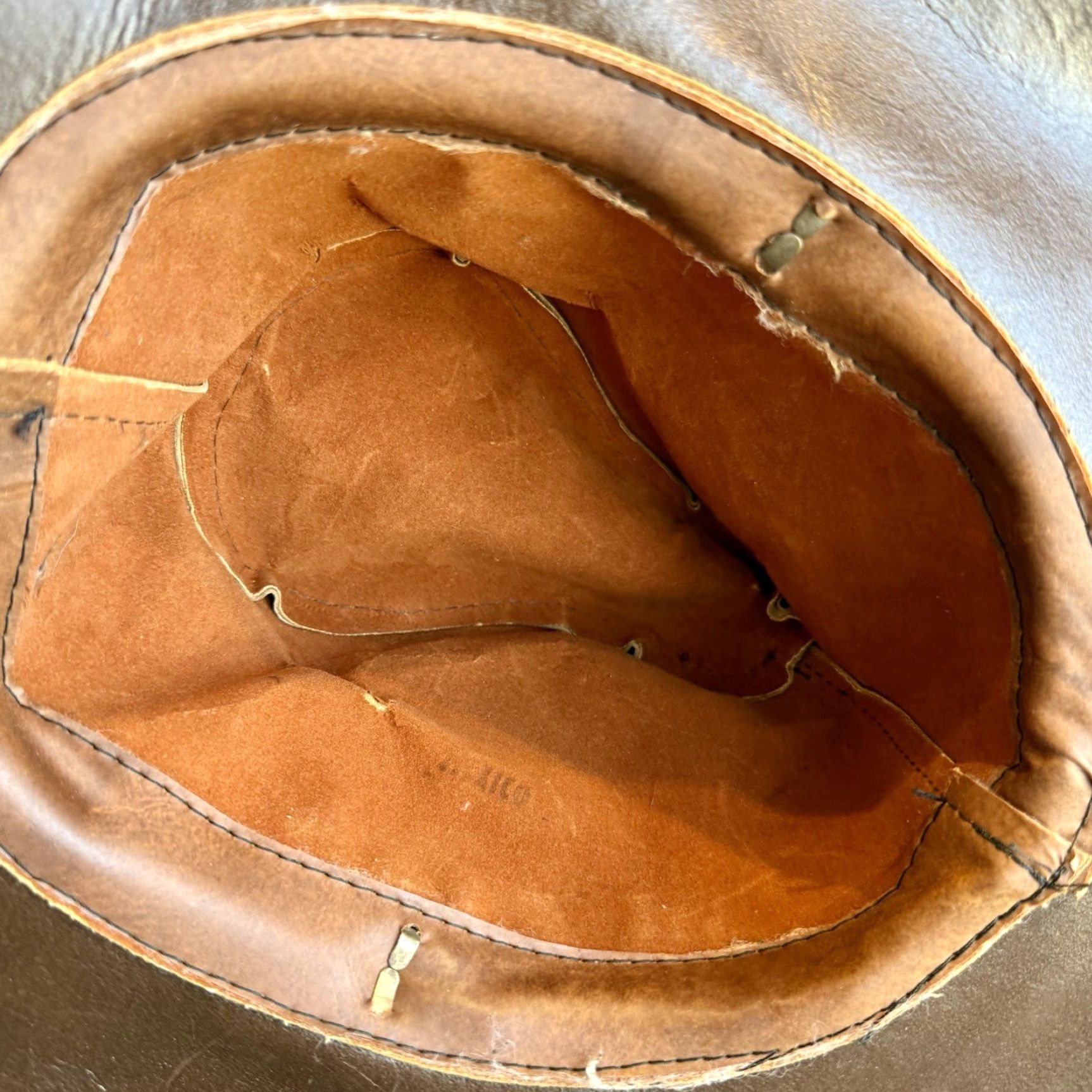 Vintage VINTAGE Cowboy Hat Leather 1970s HaT Size 7-7 1/8 Hippie Look Mens? Womens? Size ONE SIZE - 7 Thumbnail