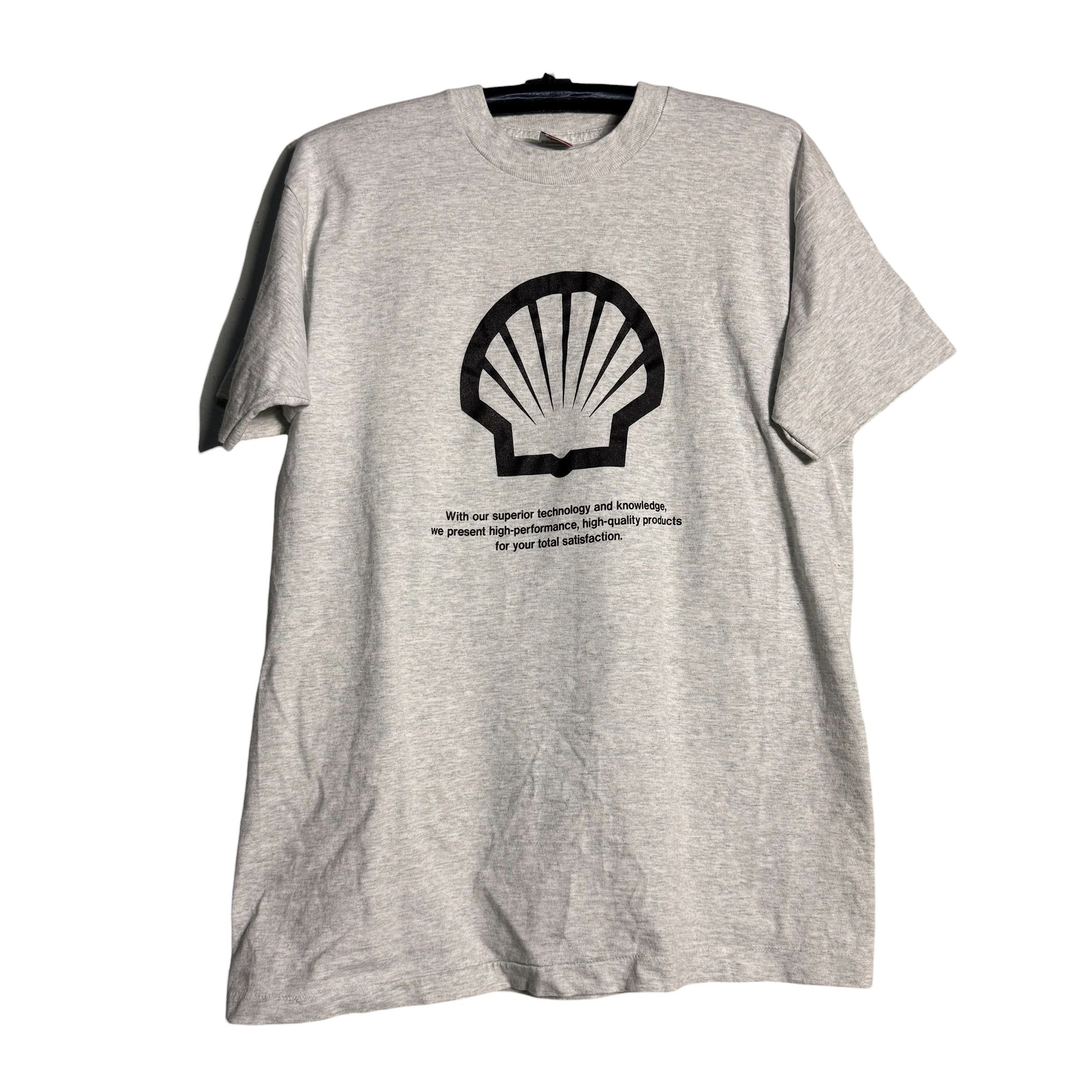Vintage 🔥RARE🔥Vintage Shell Logo Spellout T-shirt Single Stich Size US L / EU 52-54 / 3 - 1 Thumbnail