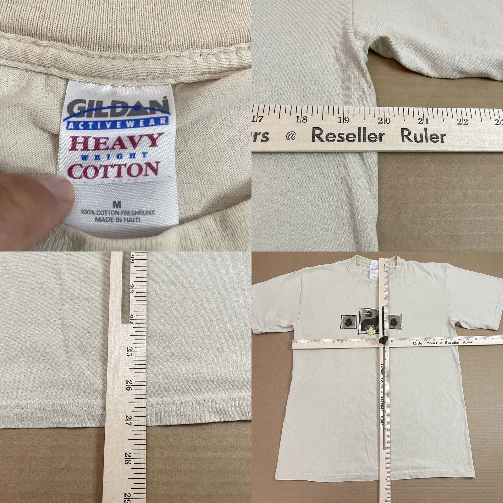 Gildan VINTAGE Canada Shirt Adult Medium Brown Outdoors Wolf Maple Leaf Mens Tee Size US M / EU 48-50 / 2 - 8 Thumbnail