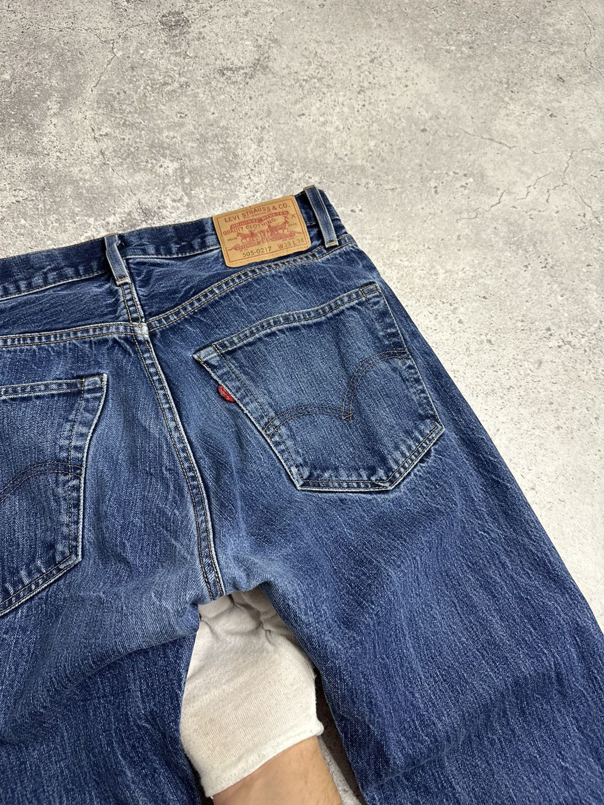 Levi's Levi’s 505 0217 Big E Denim Blue Distressed Selvedge Pants Size US 33 - 9 Thumbnail