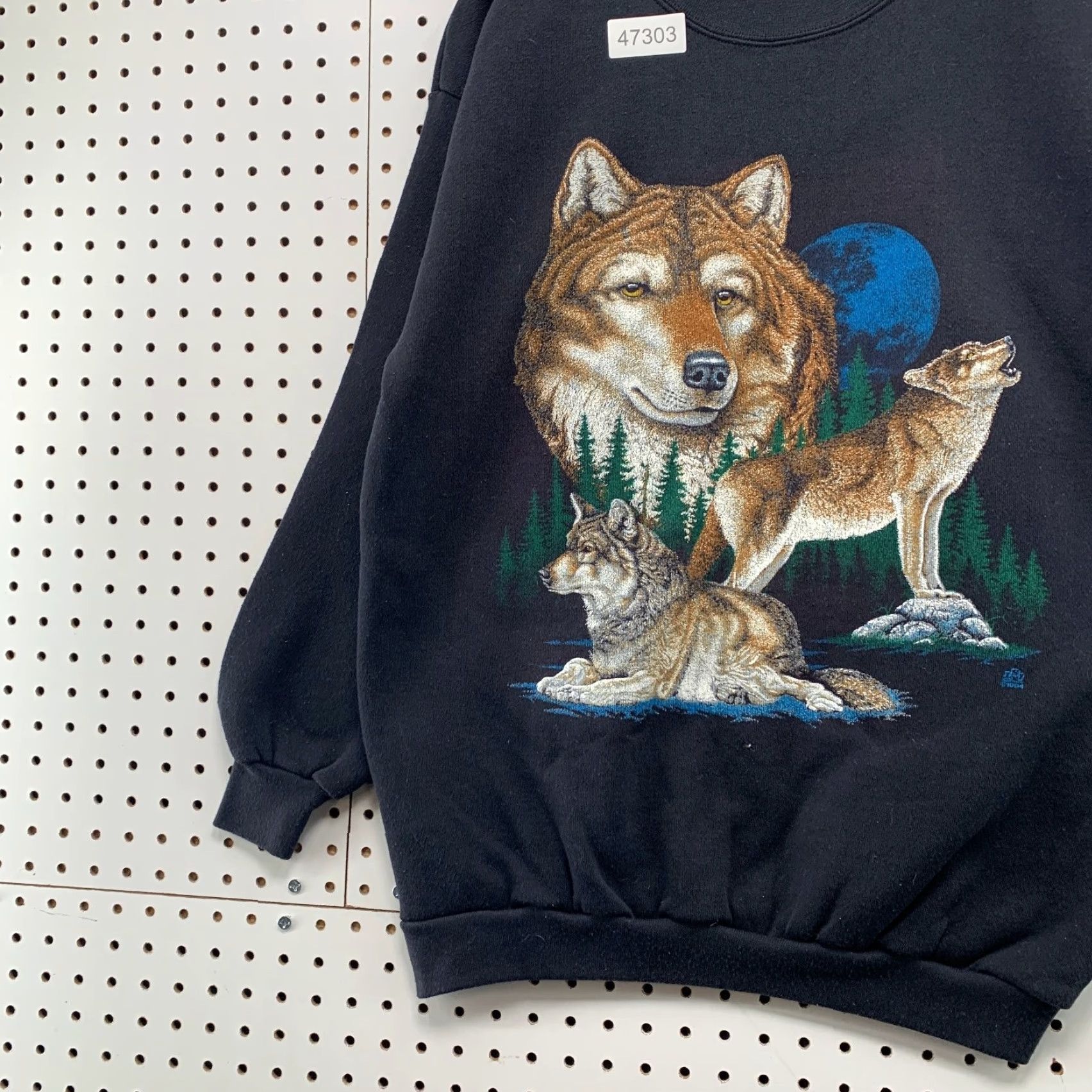 Tultex VINTAGE Wolf Nature Sweatshirt Mens XL Black Outdoor Graphic Tultex Made USA Size US XL / EU 56 / 4 - 5 Thumbnail