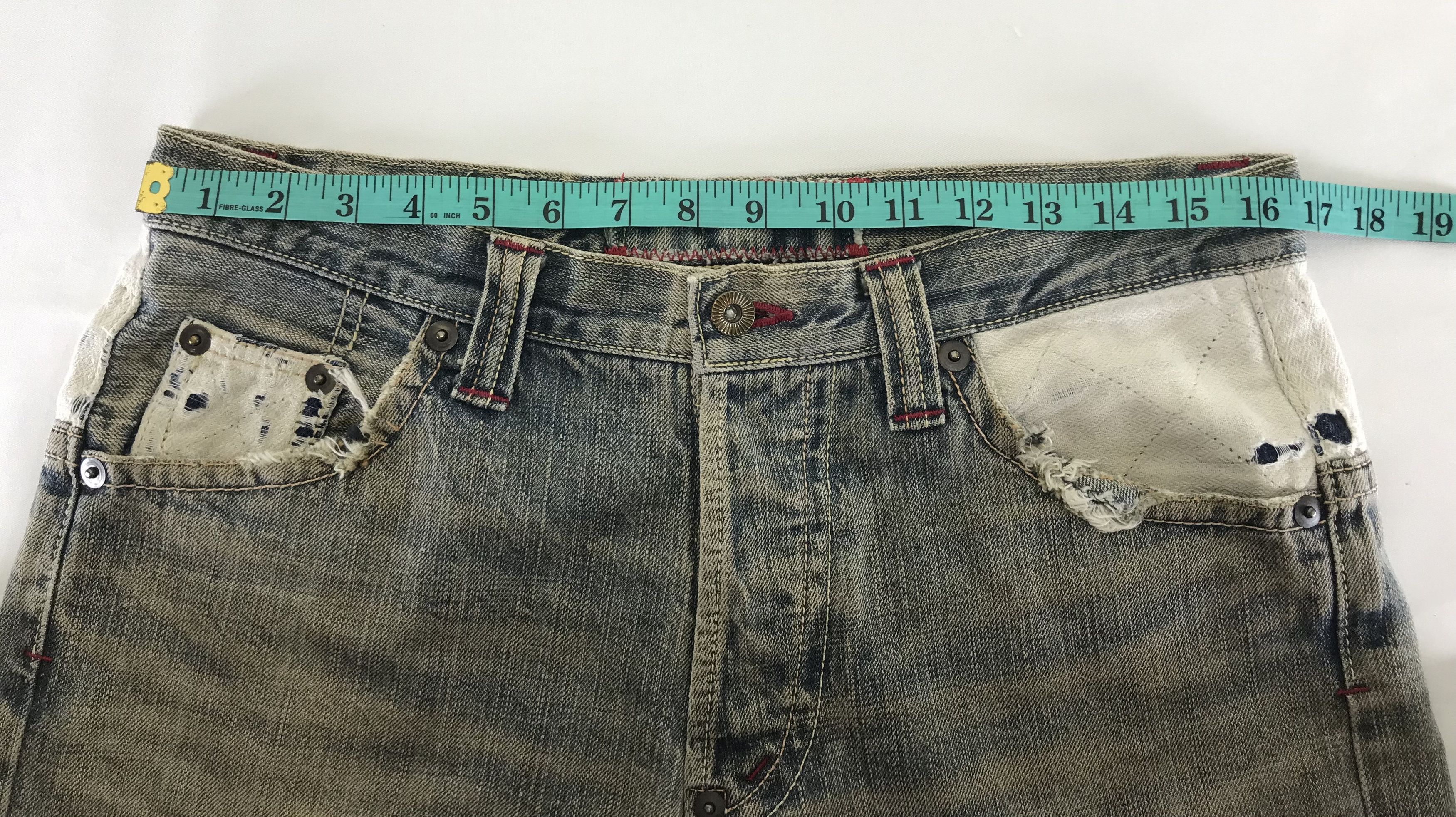 Mizra Jeans Kyoto Vintage Japanese Mizra Mud Washed Sashiko Distressed Jeans Size US 32 / EU 48 - 16 Thumbnail