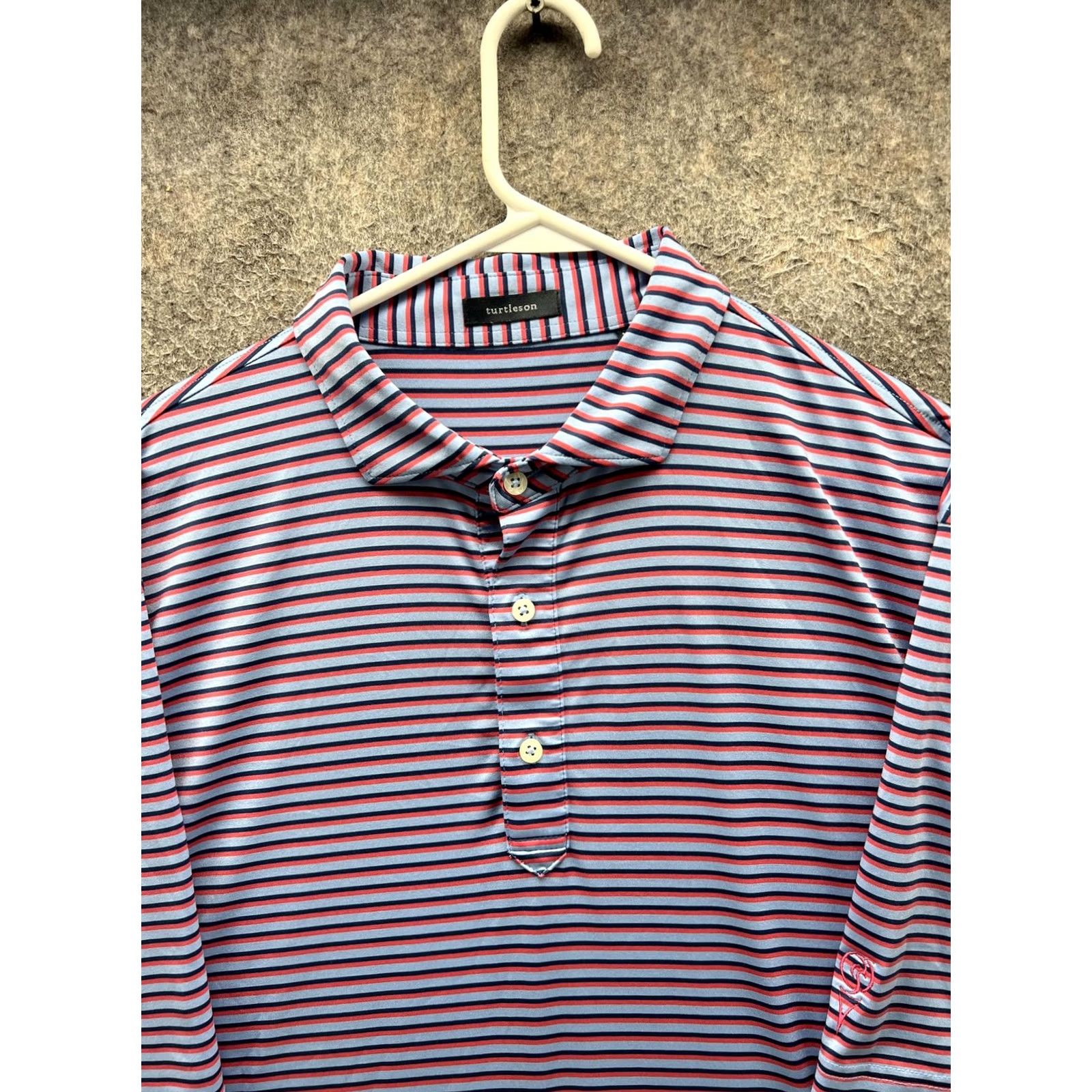 Vintage Turtleson Polo Shirt Mens XL Blue Stripe Golf Lightweight Short Sleeve Casual Size US XL / EU 56 / 4 - 6 Thumbnail