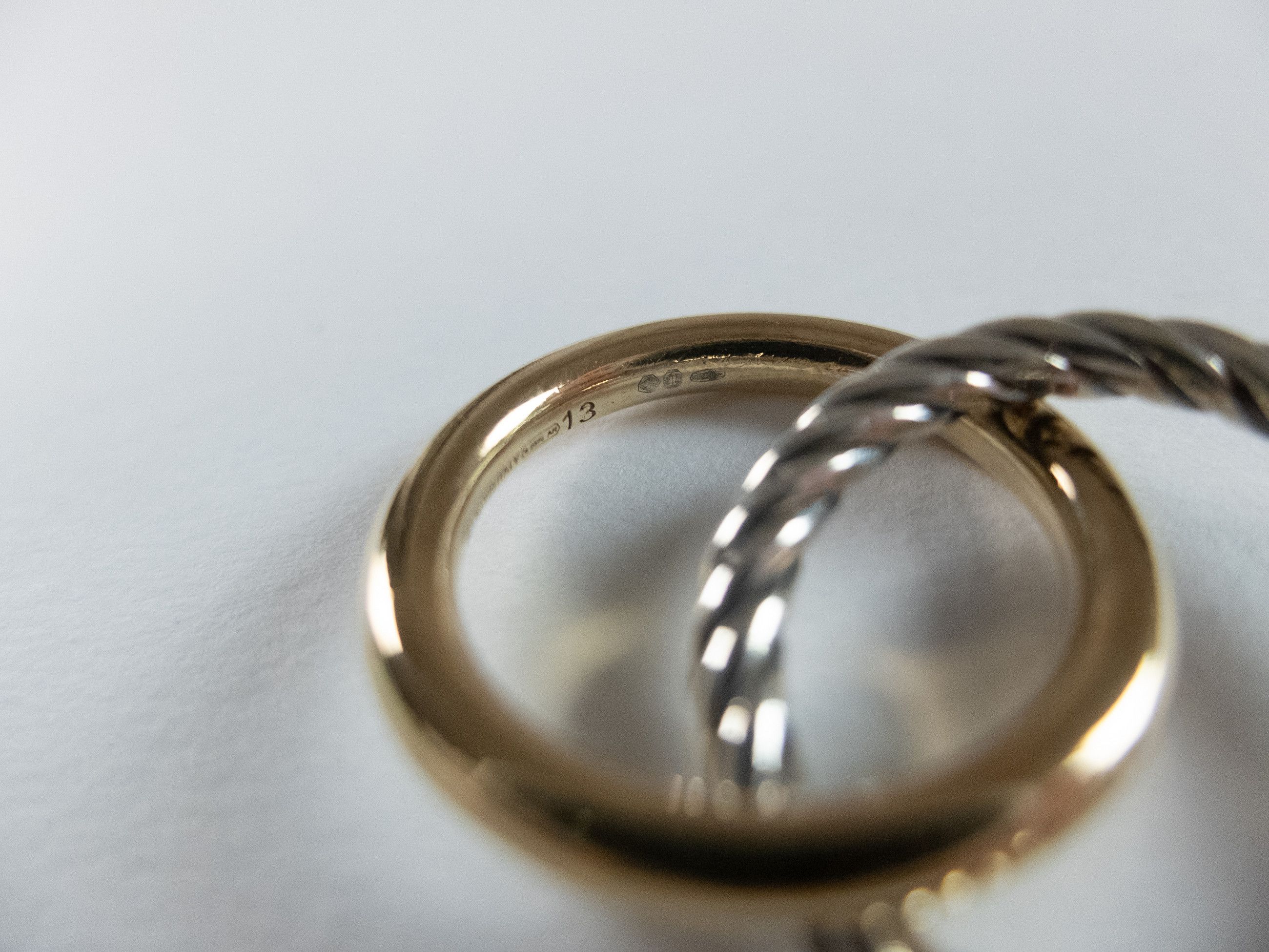 Bottega Veneta BOTTEGA VENETA Twist silver and gold tone ring 6 / 13 q Size ONE SIZE - 4 Thumbnail
