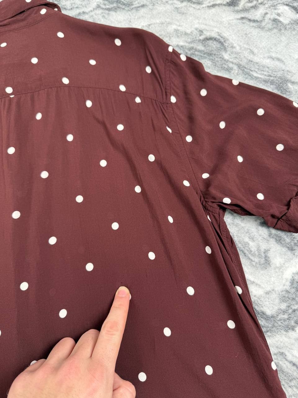 Allsaints Allsaints Kuta Shirt Buttons Polka Viscose Men M Burgundy Size US M / EU 48-50 / 2 - 6 Thumbnail