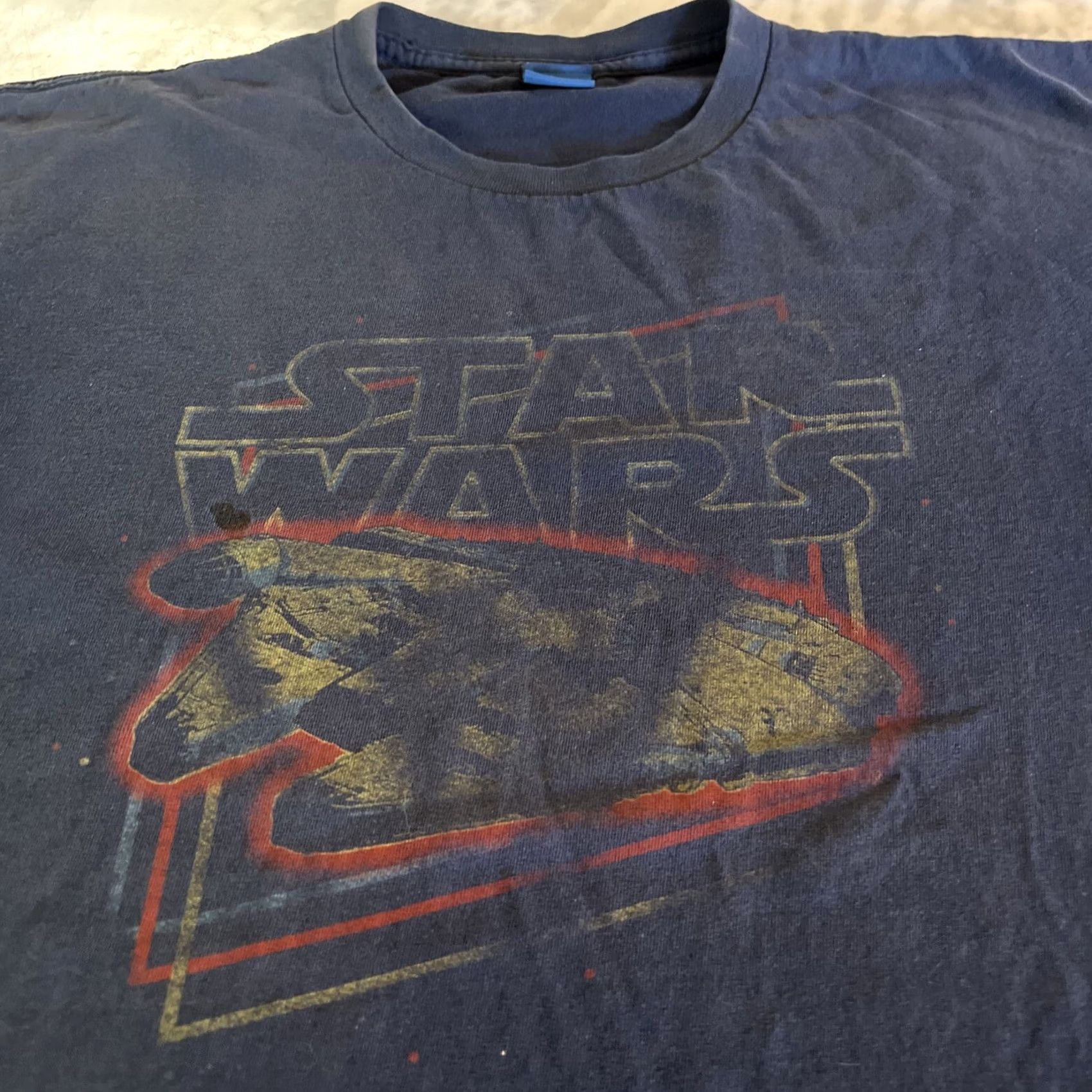 Star Wars Star Wars Millennium Falcon XL Shirt Blue Tag Y2K Movie Lucas Disney Faded Size US XL / EU 56 / 4 - 2 Thumbnail