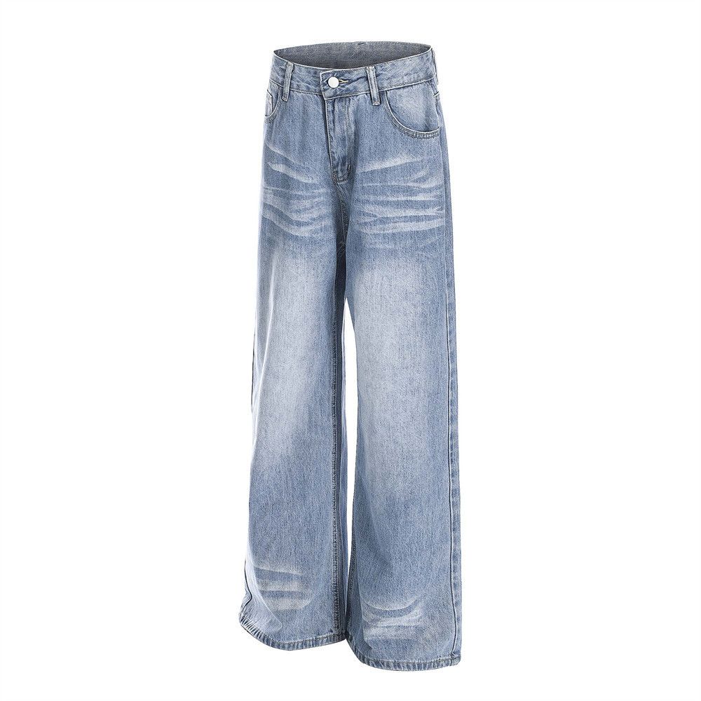 Japanese Brand × Jean Men's retro distressed loose casual straight washed jeans Size US 32 / EU 48 - 2 Thumbnail