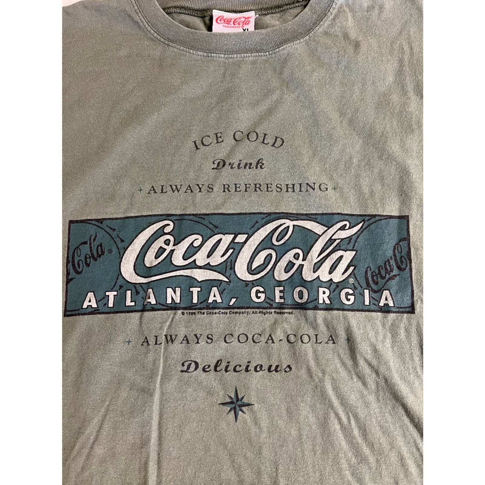 Vintage VINTAGE Coca Cola Shirt Mens XL Green Short Sleeve Crew Neck USA Made Atlanta GA Size US XL / EU 56 / 4 - 3 Thumbnail