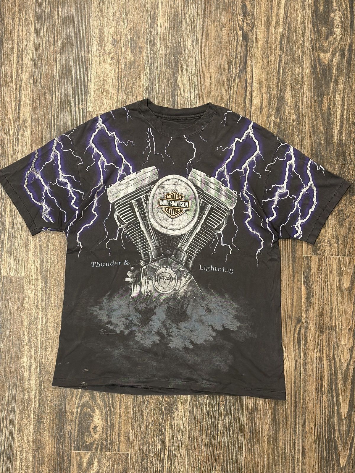 Vintage VTG Harley Davidson Lightning AOP Size US XL / EU 56 / 4 - 1 Thumbnail