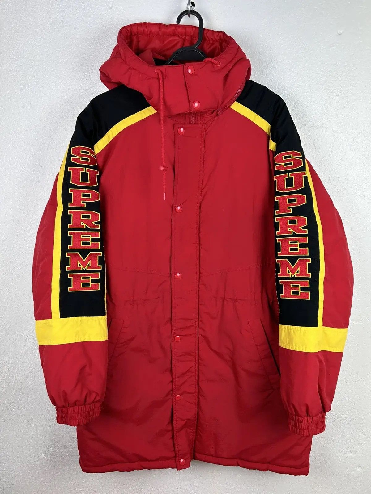 Supreme Supreme FW18 Sleeve Logo Sideline Parka In Red Size L | Grailed