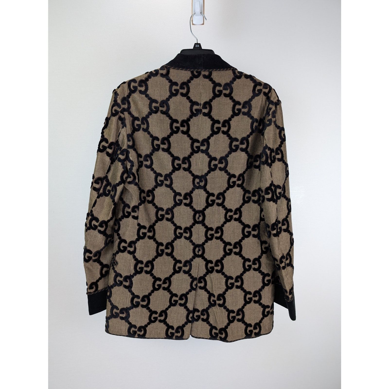 Gucci o1rshd1 GG Logo Blazer Jacket in Beige/Black Size US M / EU 48-50 / 2 - 9 Thumbnail