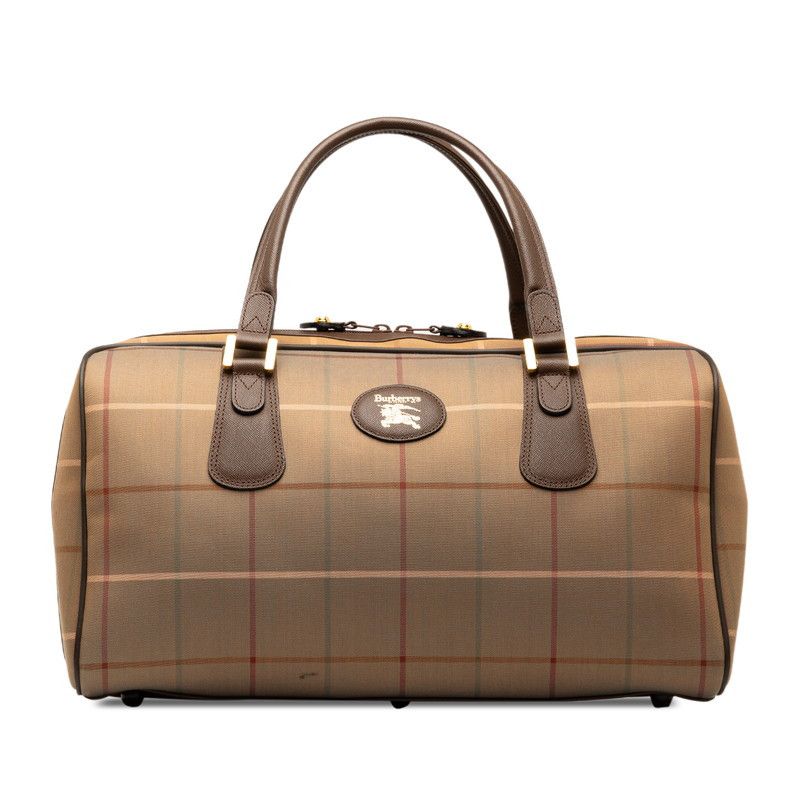 image of Burberry Vintage Check Boston Bag in Bronze, Women's