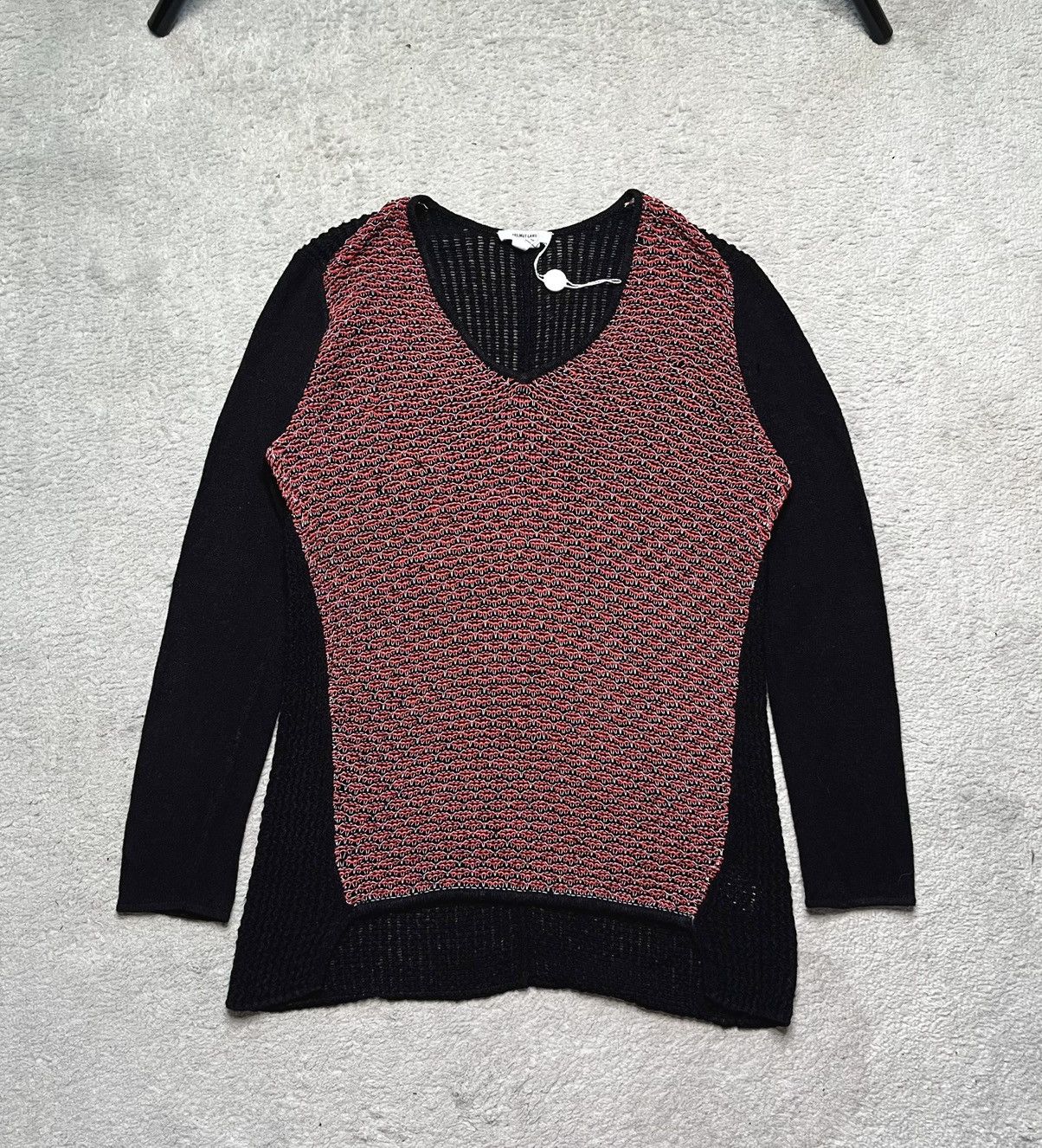 Helmut Lang Vintage Red Black sweater thin, transparent Helmut Lang Size M / US 6-8 / IT 42-44 - 1 Thumbnail