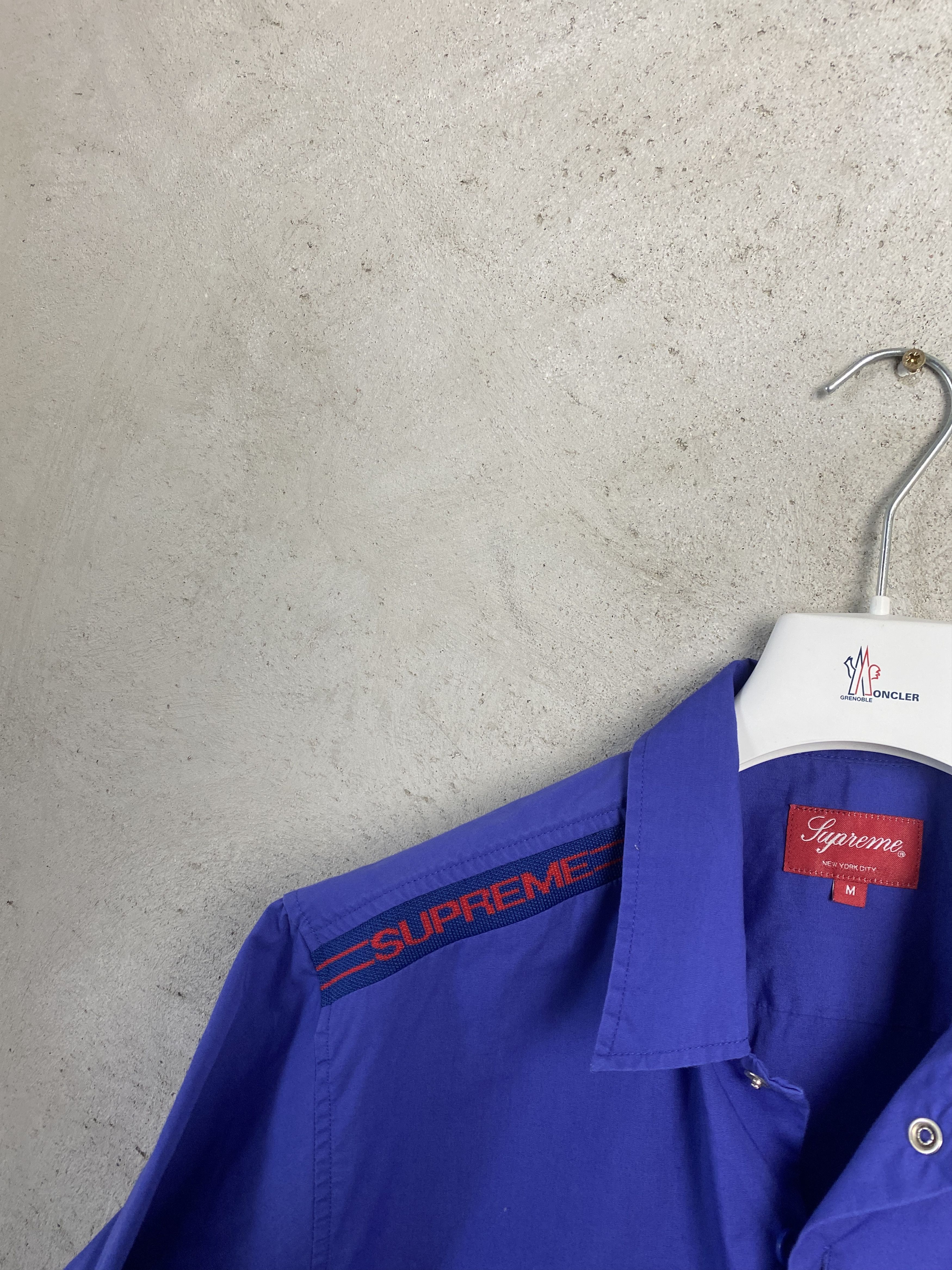 Supreme Supreme Logo Rib Short sleeve work shirt SS21 Dusty Royal Size US M / EU 48-50 / 2 - 2 Thumbnail