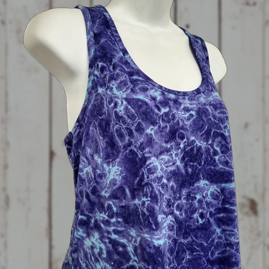Vintage Exertek Tank Top Women's Medium Purple Marble Athletic Fitness Yoga Shirt Sleeveless Racerback Size M / US 6-8 / IT 42-44 - 1 Thumbnail