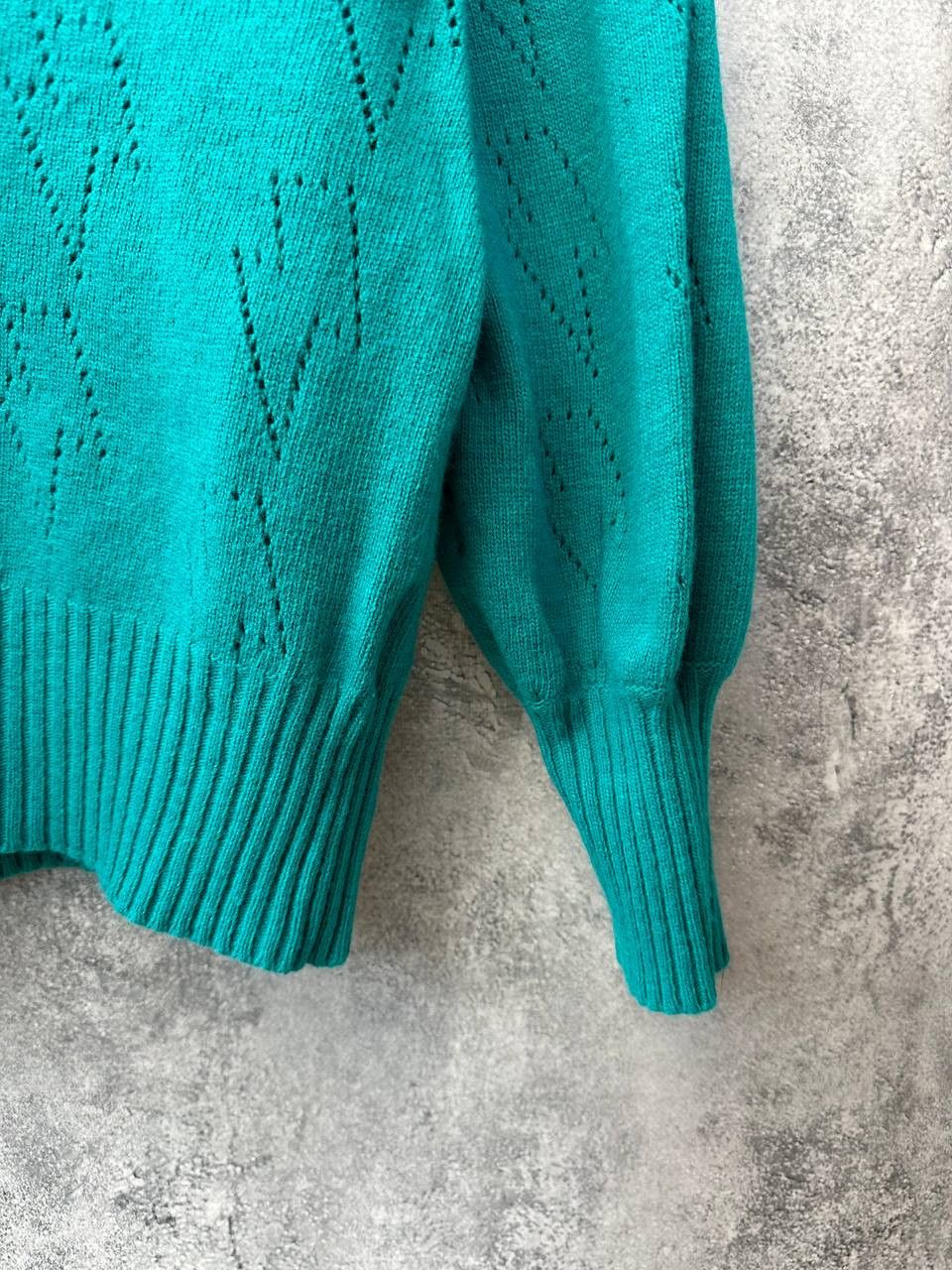 Other Scamp & Dude Teal Pointelle Knitted Jumper Sweater Size S / US 4 / IT 40 - 9 Thumbnail