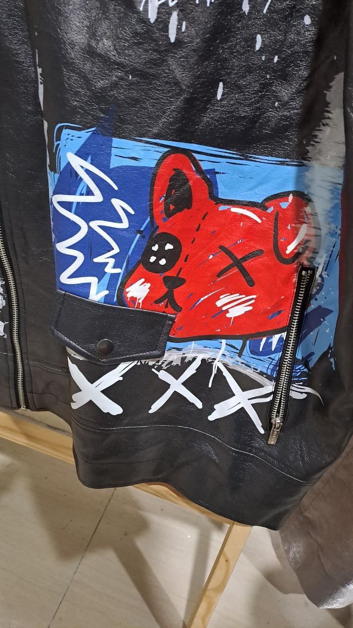 Reason NWT Reason Flyest Jean Michel Basquiat Faux Leather Jacket Size US XXL / EU 58 / 5 - 7 Thumbnail