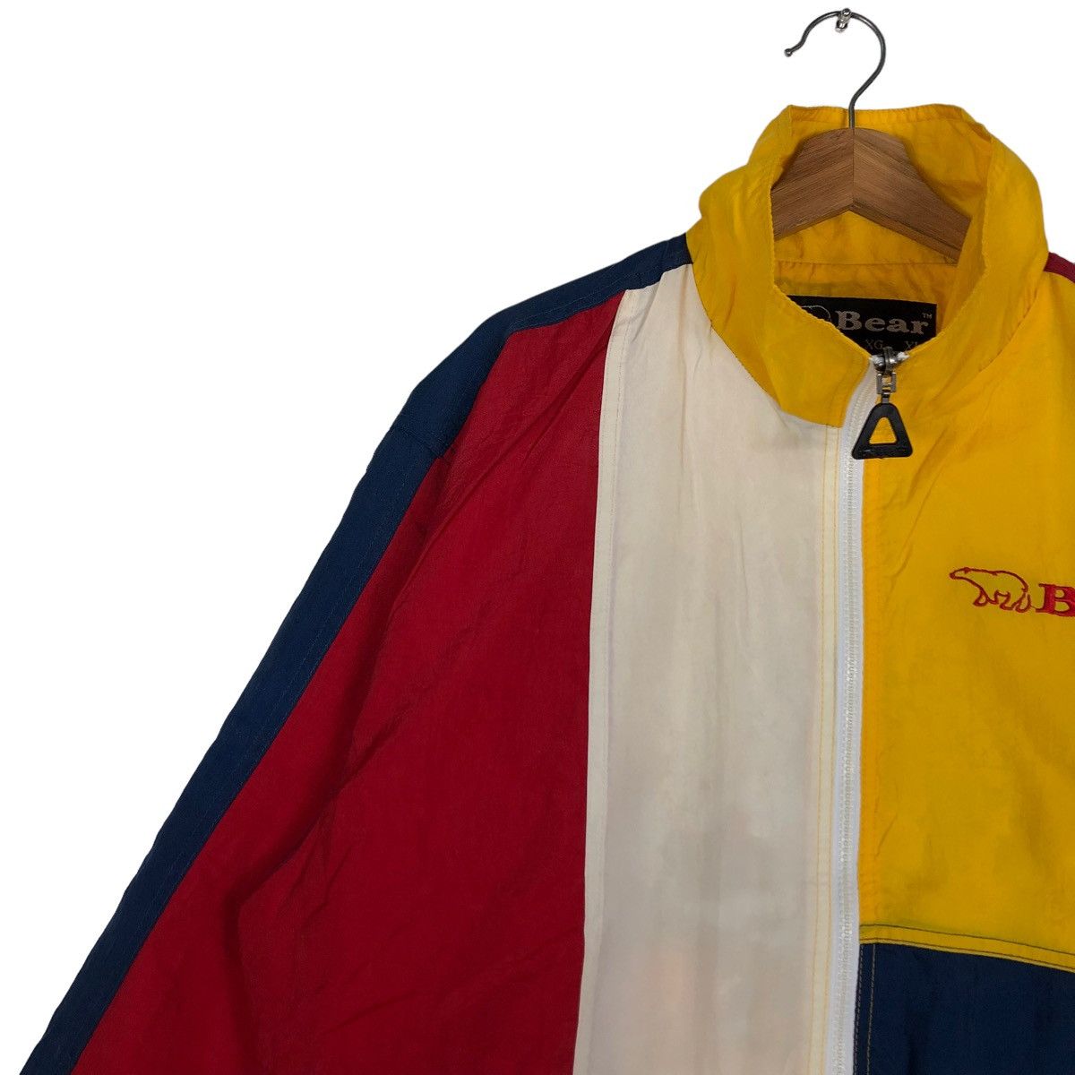 Japanese Brand 🔥VTG COLOUR BLOCK BOMBER JACKET BEAR BIG LOGO REVERSIBLE Size US XL / EU 56 / 4 - 7 Thumbnail