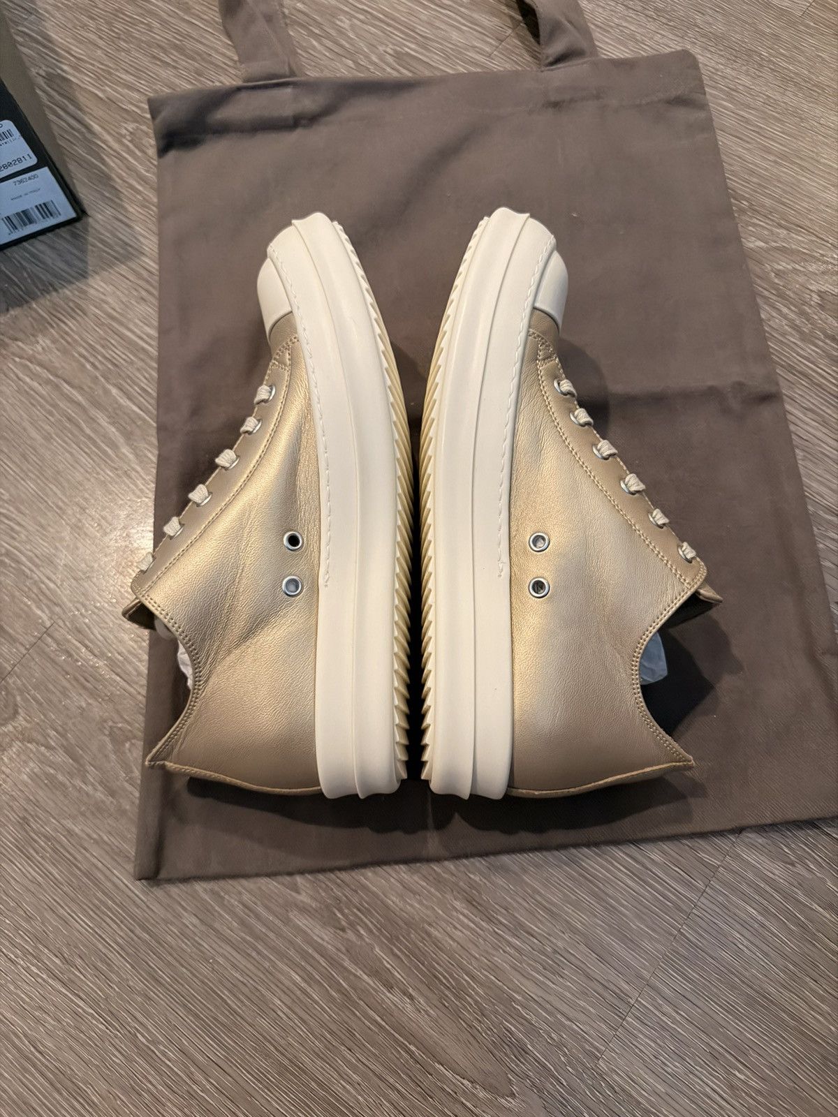 Rick Owens Rick Owens Metallic Gold Ramones Low Size 40.5 Brand New Size US 7.5 / EU 40-41 - 6 Thumbnail