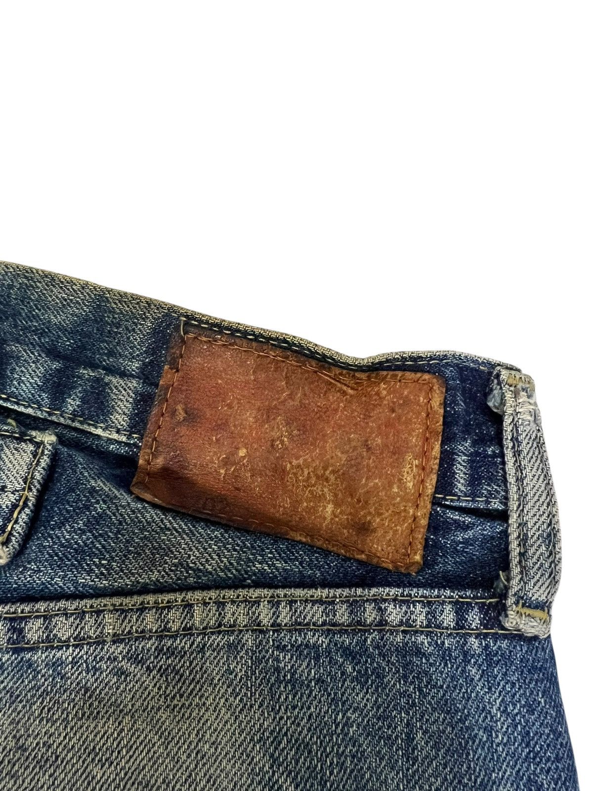 Levi's Vintage Levis 702 Big E Repaired Selvedge Backle Back Jean Size US 29 - 16 Thumbnail