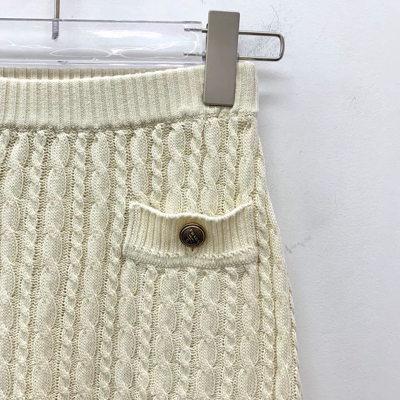 Gucci Gucci 22 beige twisted cotton knitted skirts Size 24" / US 00 / IT 34 - 3 Thumbnail