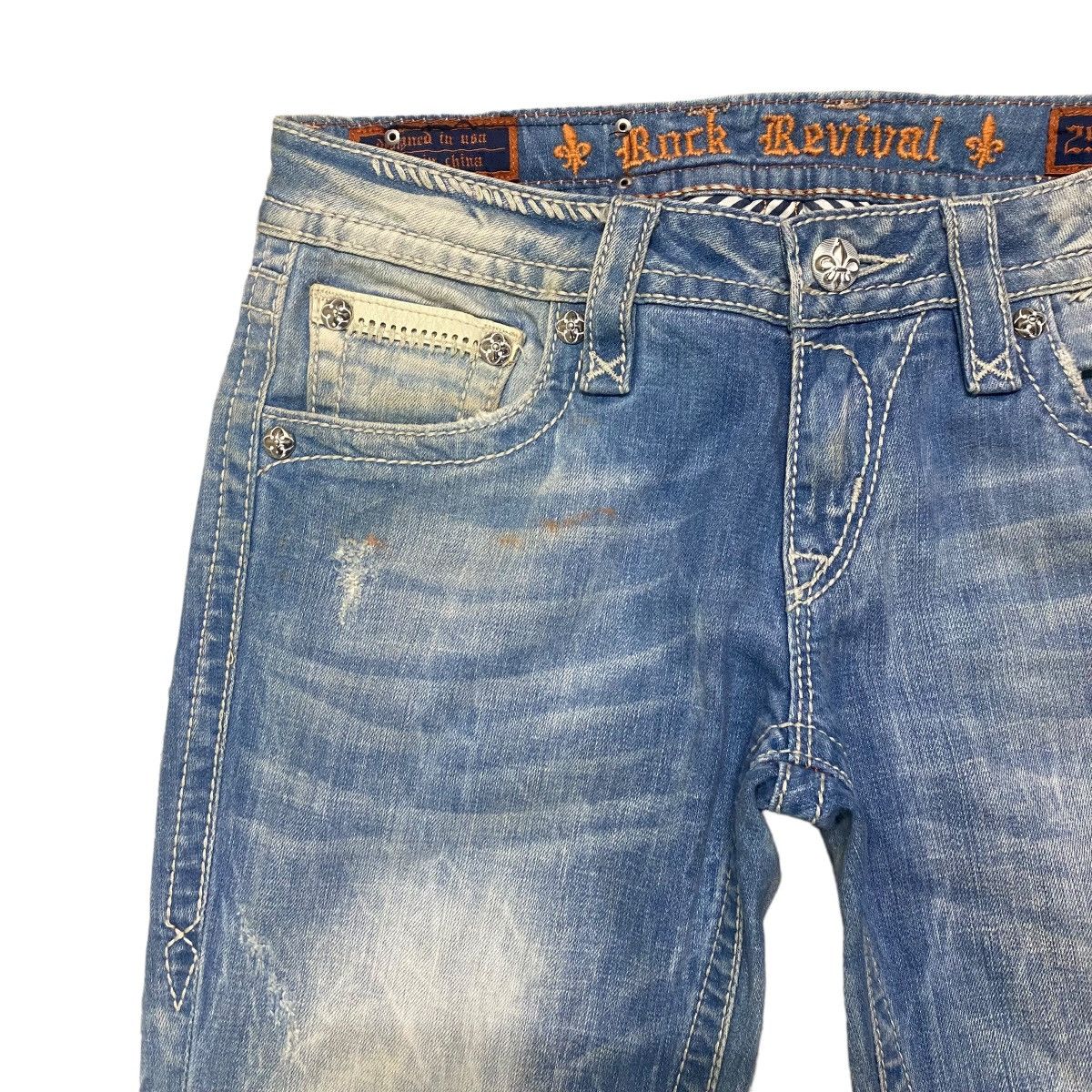 Rock Revival ROCK REVIVAL Low Rise Karlie Boot cut Jeans Distressed Size 29" - 4 Thumbnail