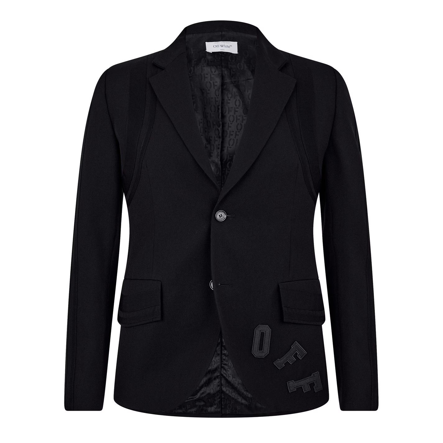 Off-White o1g2r1mq0326 Structured Contemporary Blazer in Black Size US S / EU 44-46 / 1 - 1 Thumbnail