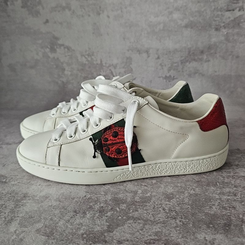 Gucci Gucci Ace Leather Pineapple Embroidery Sneakers -2508 Size US 5.5 / IT 35.5 - 1 Thumbnail