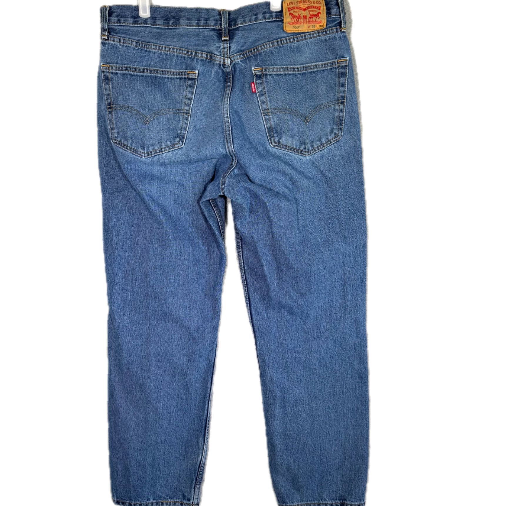 Levi's VINTAGE Levi’s 550 Jeans Men’s 36 x 32 Blue Denim Mid Rise Relaxed Straight Leg Jeans Size US 36 / EU 52 - 2 Thumbnail