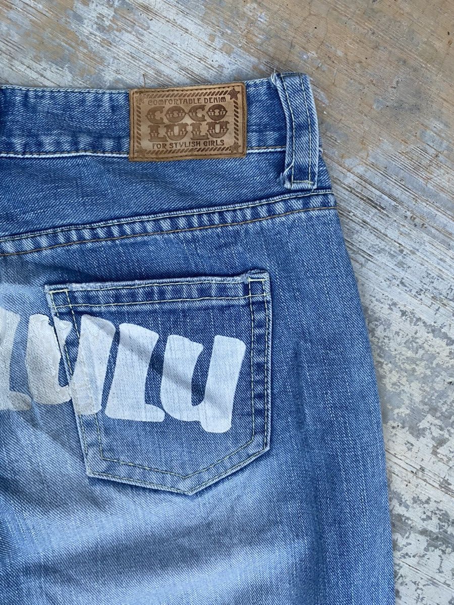 Japanese Brand Distressed Cocolulu Spellout Stone Wash Jeans Size 32" / US 10 / IT 46 - 7 Thumbnail