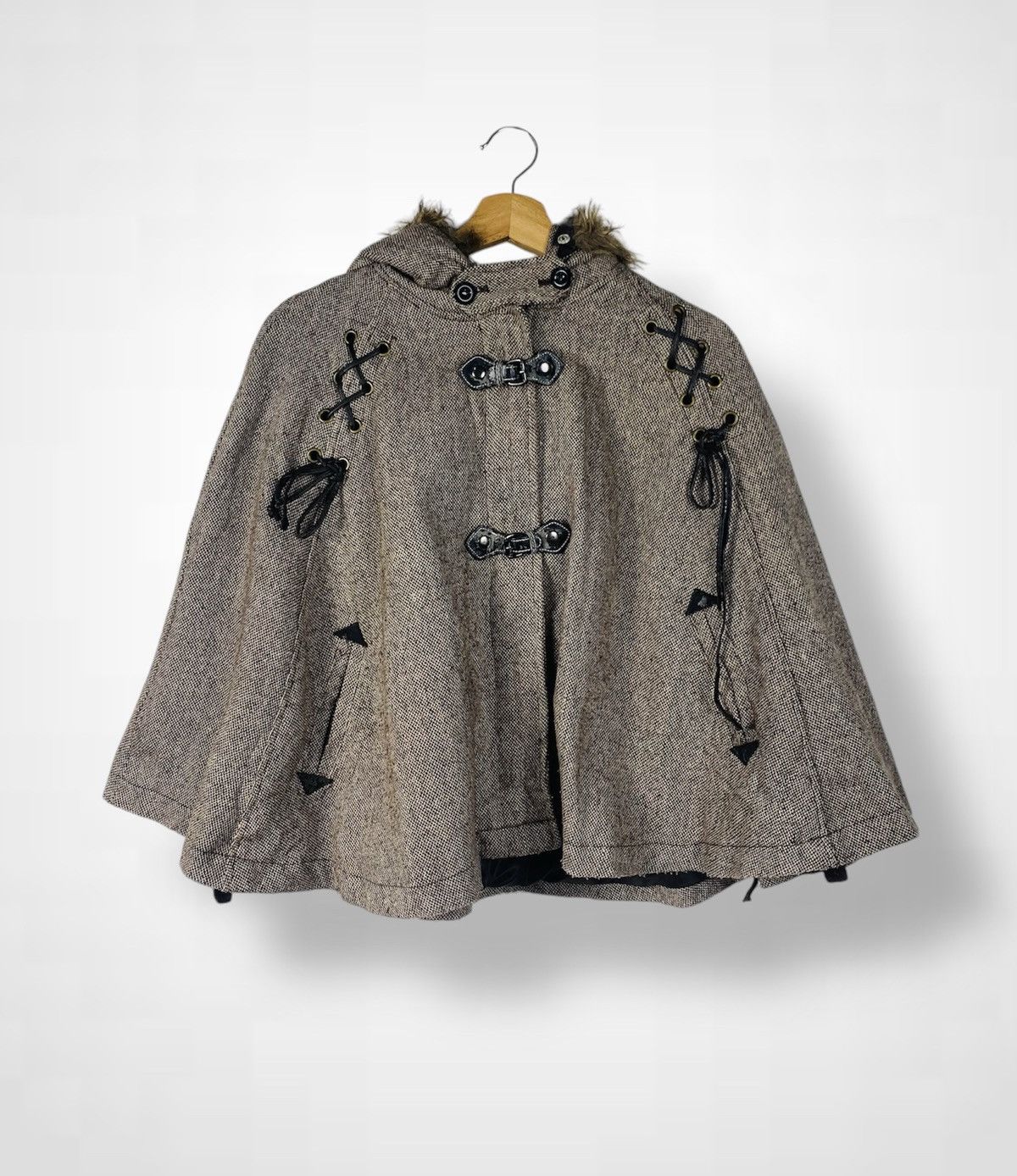 If Six Was Nine Vtg Sky Bomber Wool Lined Fleece Fur Hoodie Duffle Poncho Size US M / EU 48-50 / 2 - 4 Thumbnail
