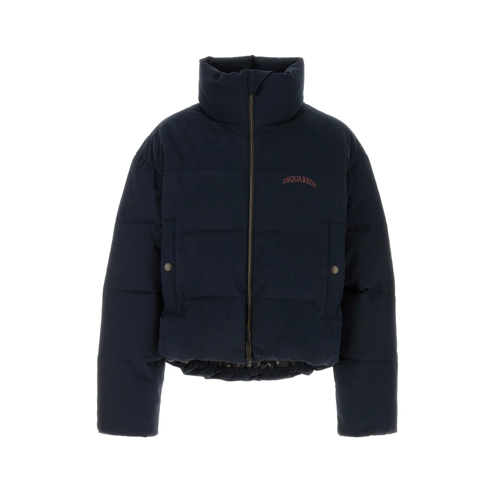 DSQUARED2 Navy Blue Stretch Cotton Down Jacket New & Authent