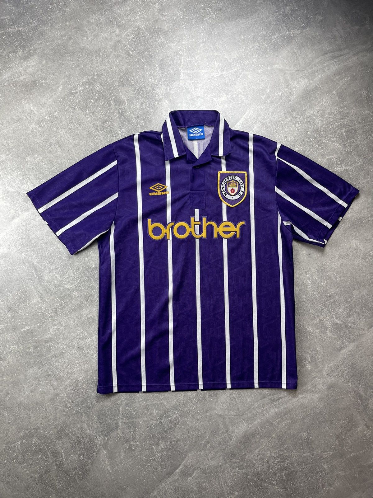 Vintage Manchester City Away 92 Shirt Umbro Brother Jersey