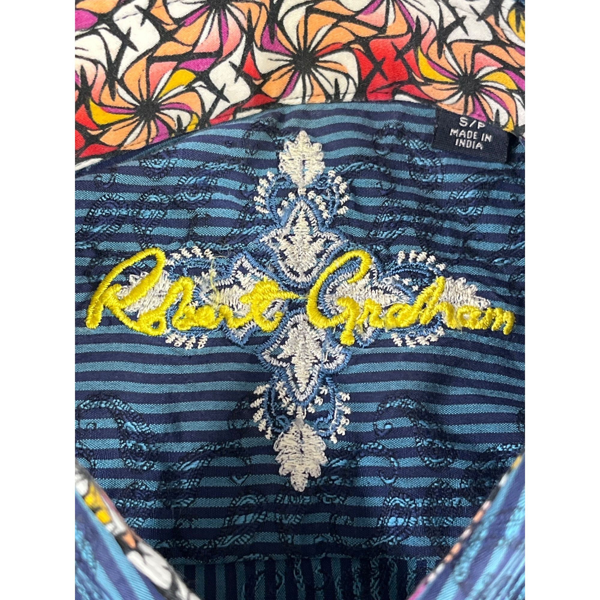 Robert Graham Robert Graham Men's Blue Striped & Paisley Button Up Shirt S Size US S / EU 44-46 / 1 - 4 Thumbnail