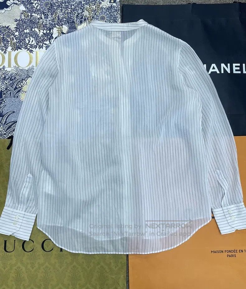 Other Brunello Cucinelli White Beaded Striped Shirt Size S / US 4 / IT 40 - 3 Thumbnail