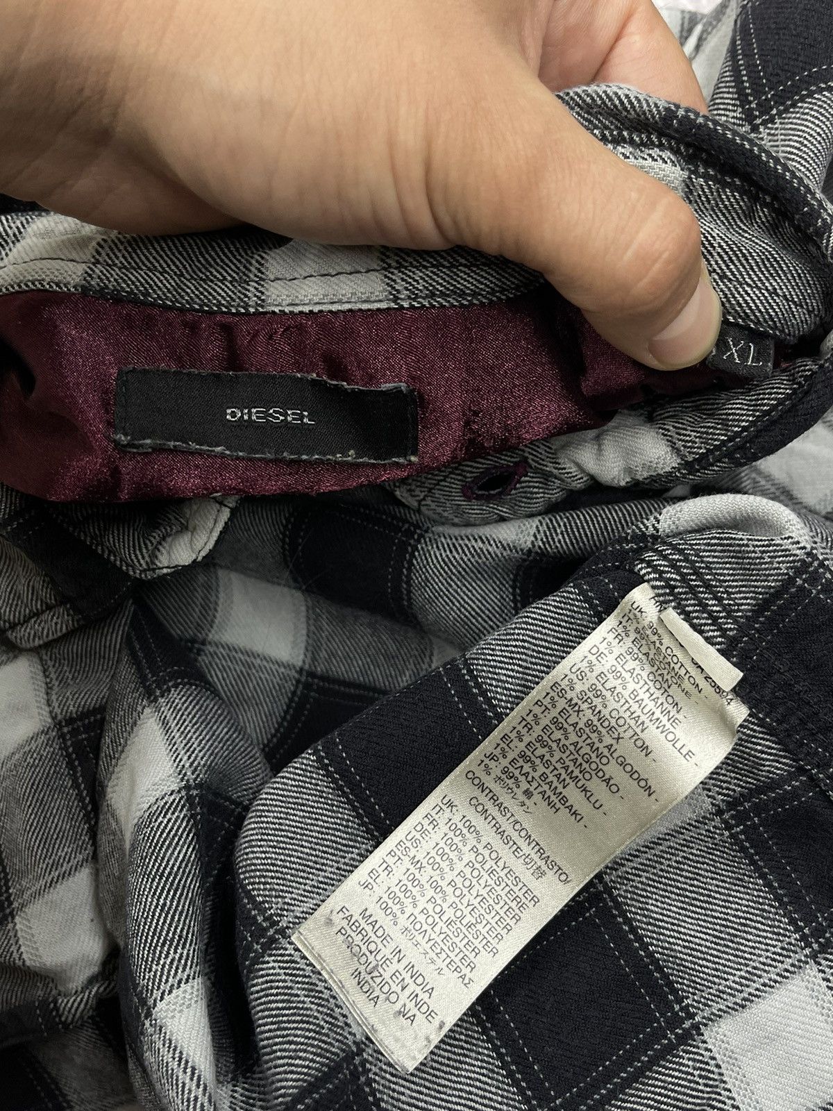 Diesel Mens Diesel Shirt In a Cage Black/White Size US L / EU 52-54 / 3 - 8 Thumbnail