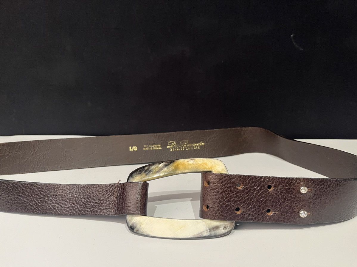 Vintage De Renaudin Large Horn Rectangle Buckle Belt Rhinestones Size ONE SIZE - 2 Thumbnail