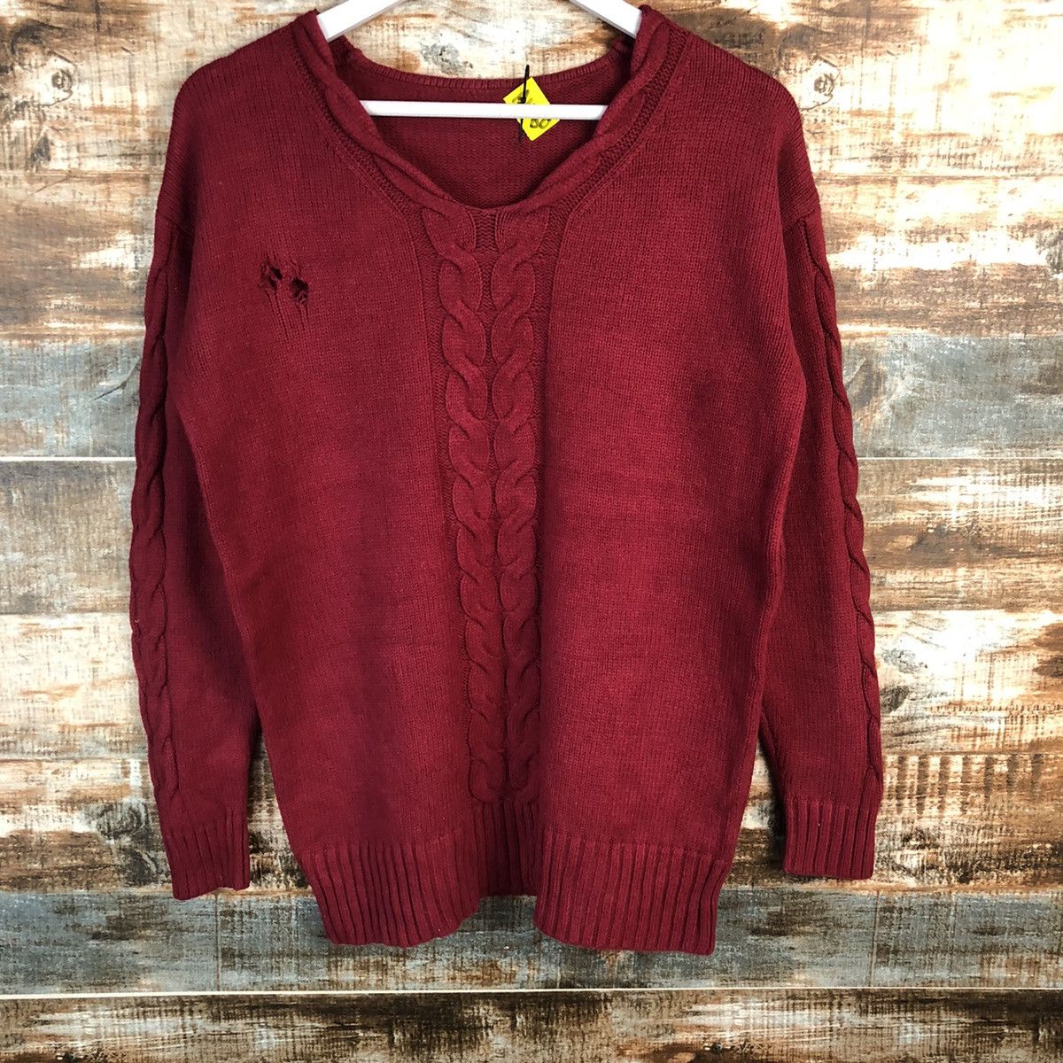 Homespun Knitwear × Japanese Brand Japanese Brand vintage ripped Red Knitwear #A1780 Size M / US 6-8 / IT 42-44 - 3 Thumbnail