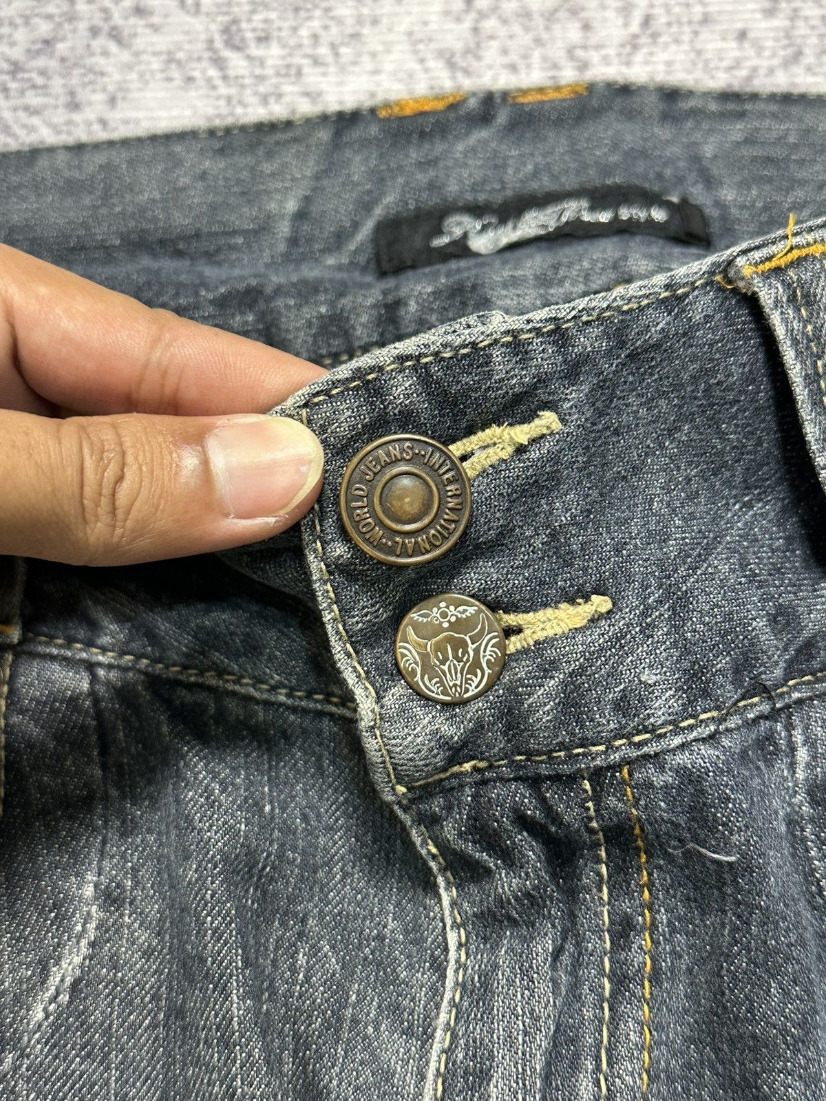 PPFM Japanese Brand Root Three Distressed Jeans Size US 30 / EU 46 - 8 Thumbnail
