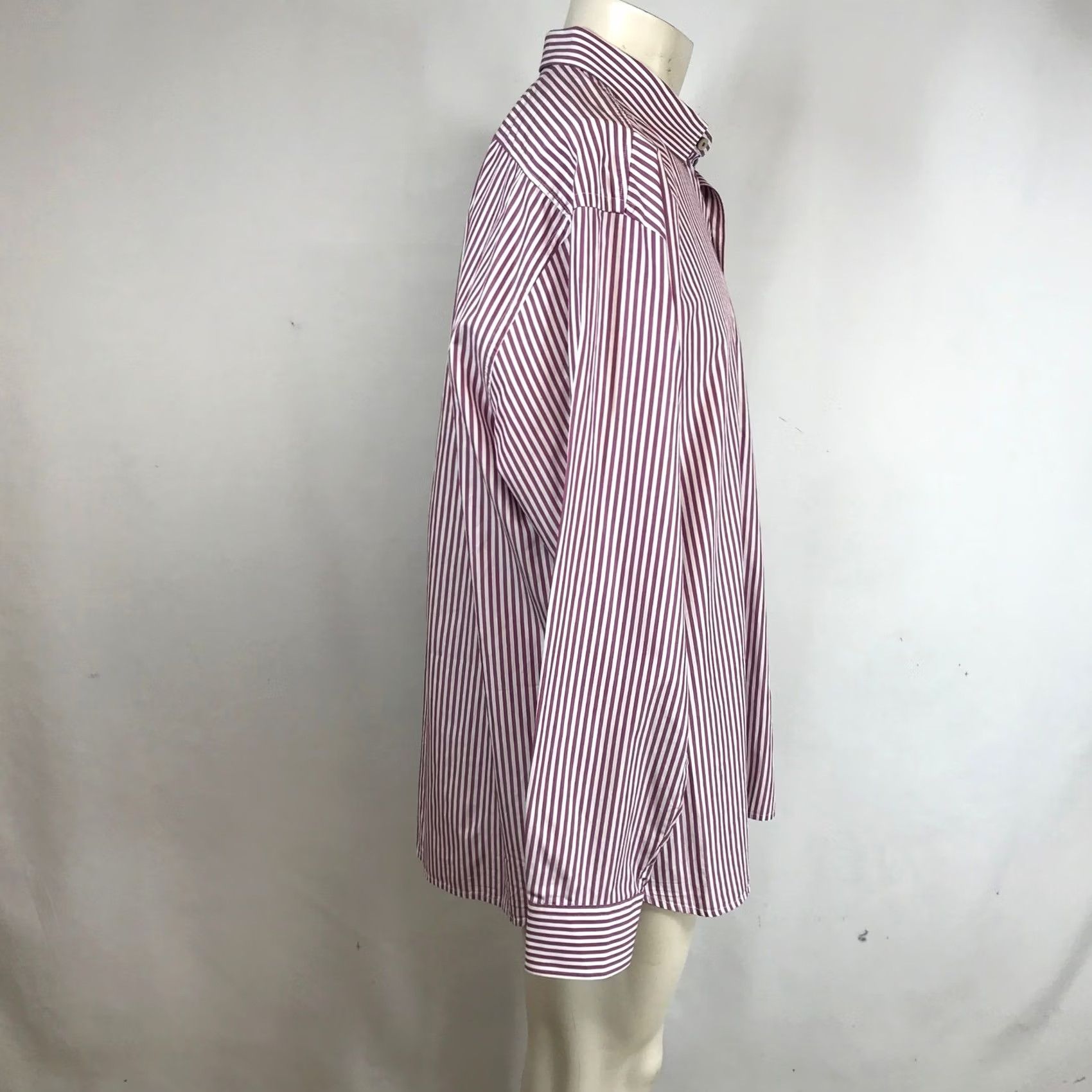 Tommy Bahama Tommy Bahama Mens XL Striped Button-Down Shirt Burgundy White 100% Pima Cotton Size US XL / EU 56 / 4 - 4 Thumbnail