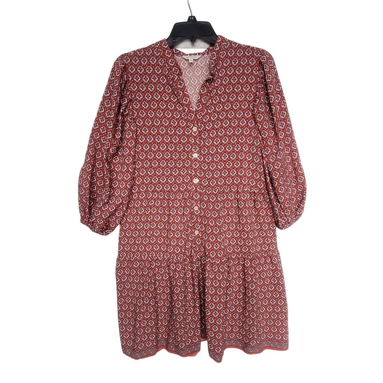 Other Max Studio Womens Red & White Boho Print Rayon Mini Dress Wi Size M / US 6-8 / IT 42-44 - 2 Thumbnail