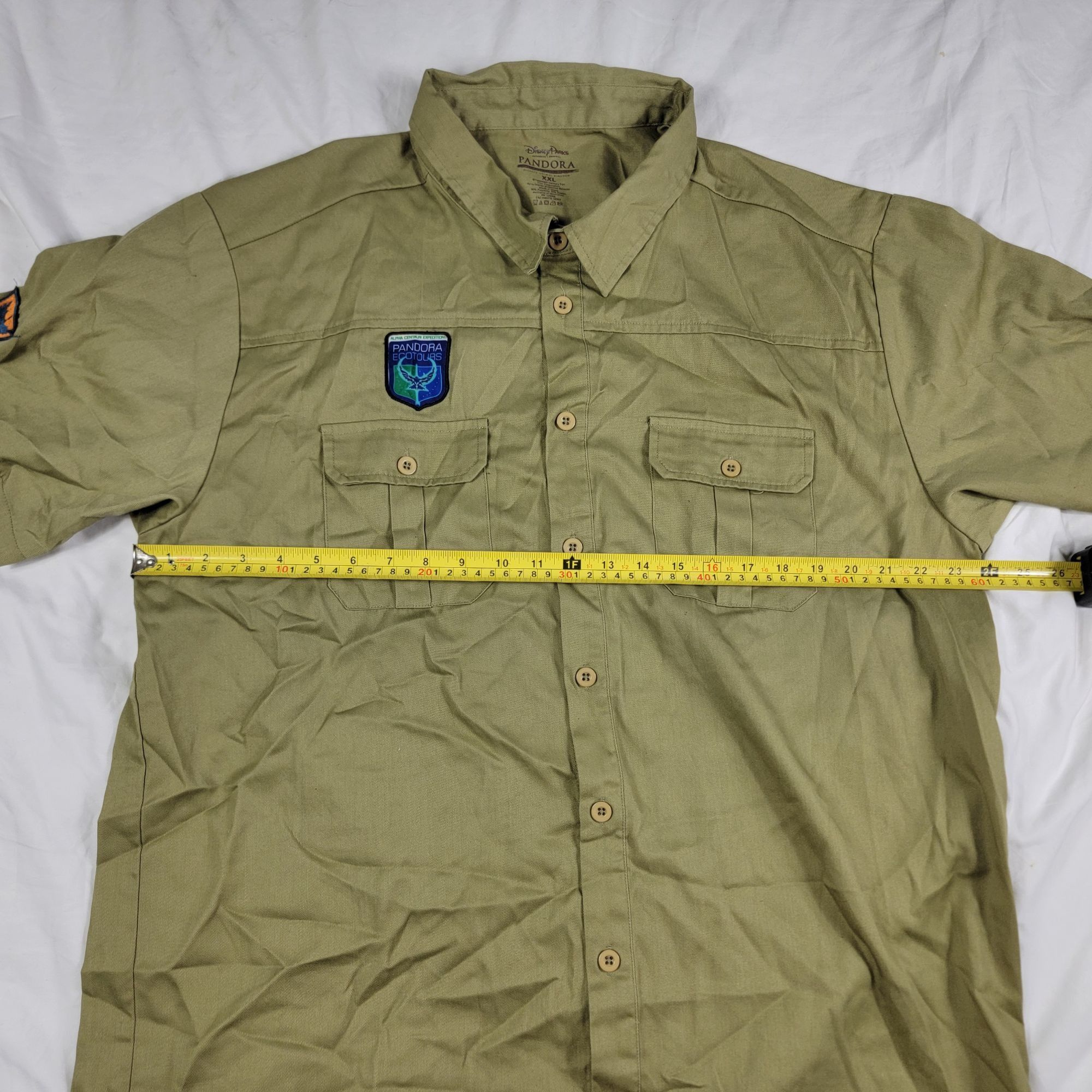 Disney Disney Parks Pandora Mens XXL Green Button Shirt The World O Size US XXL / EU 58 / 5 - 6 Thumbnail