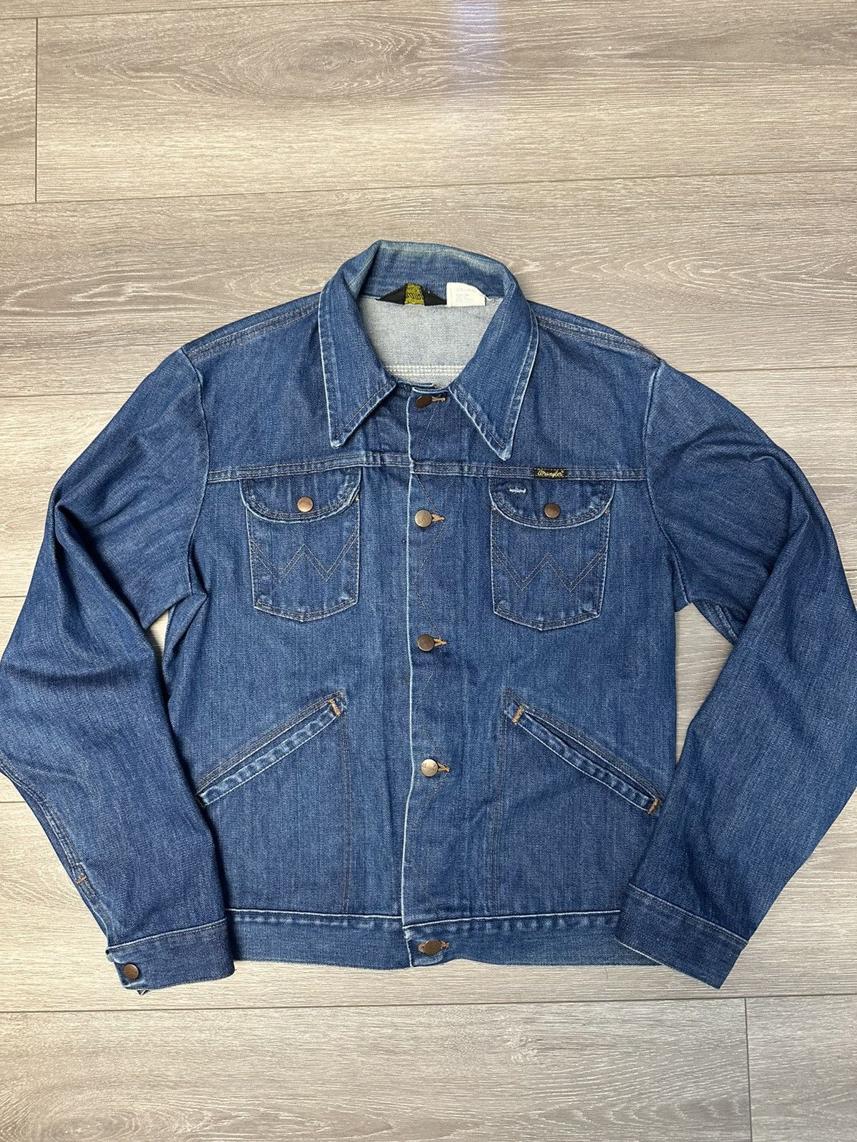 image of Vintage Wrangler 1970’S 136 Mj Denim Jacket in Blue, Men's (Size Large)