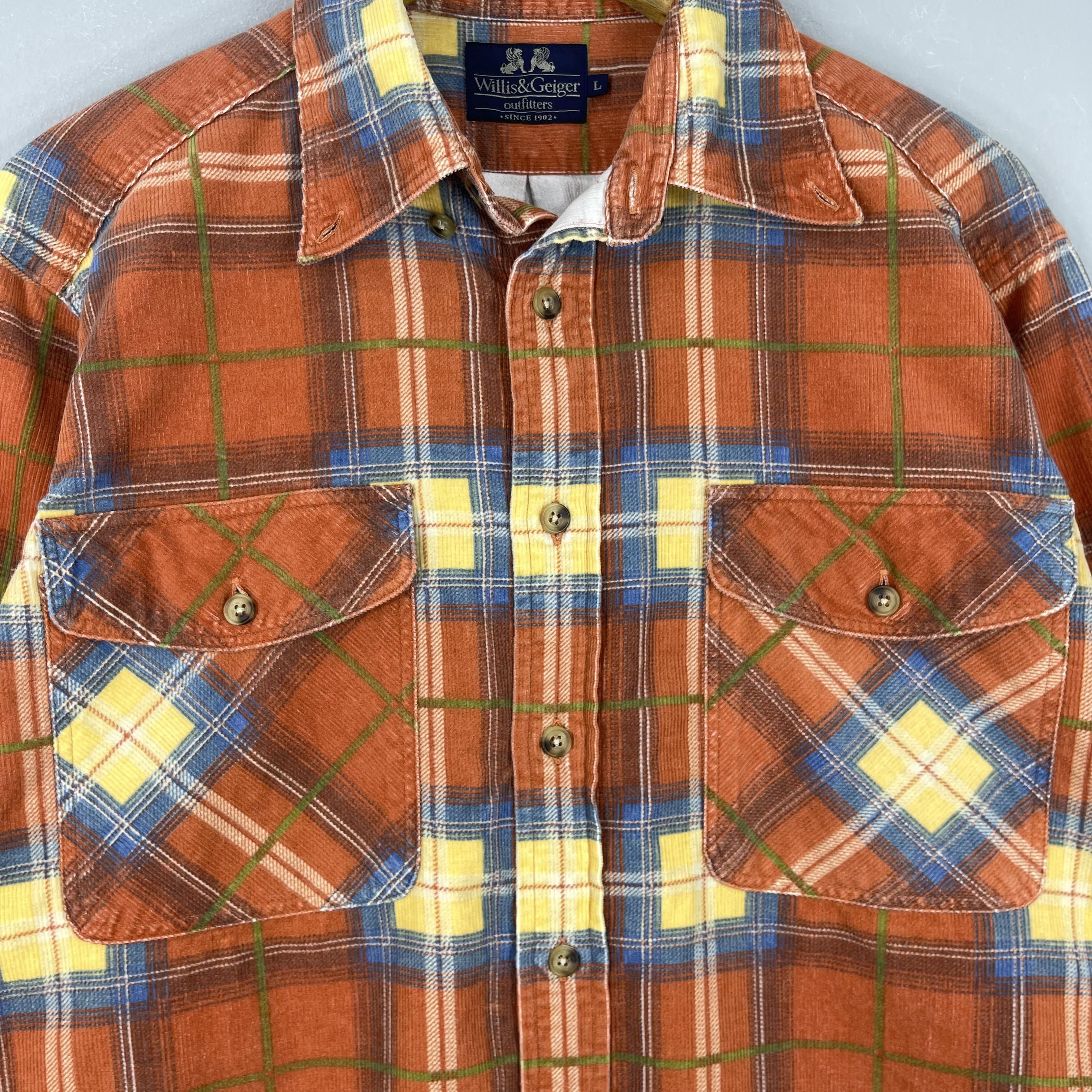 Flannel Vintage Y2K Plaid Checkered Tartan Orange Flannel Size US L / EU 52-54 / 3 - 2 Thumbnail