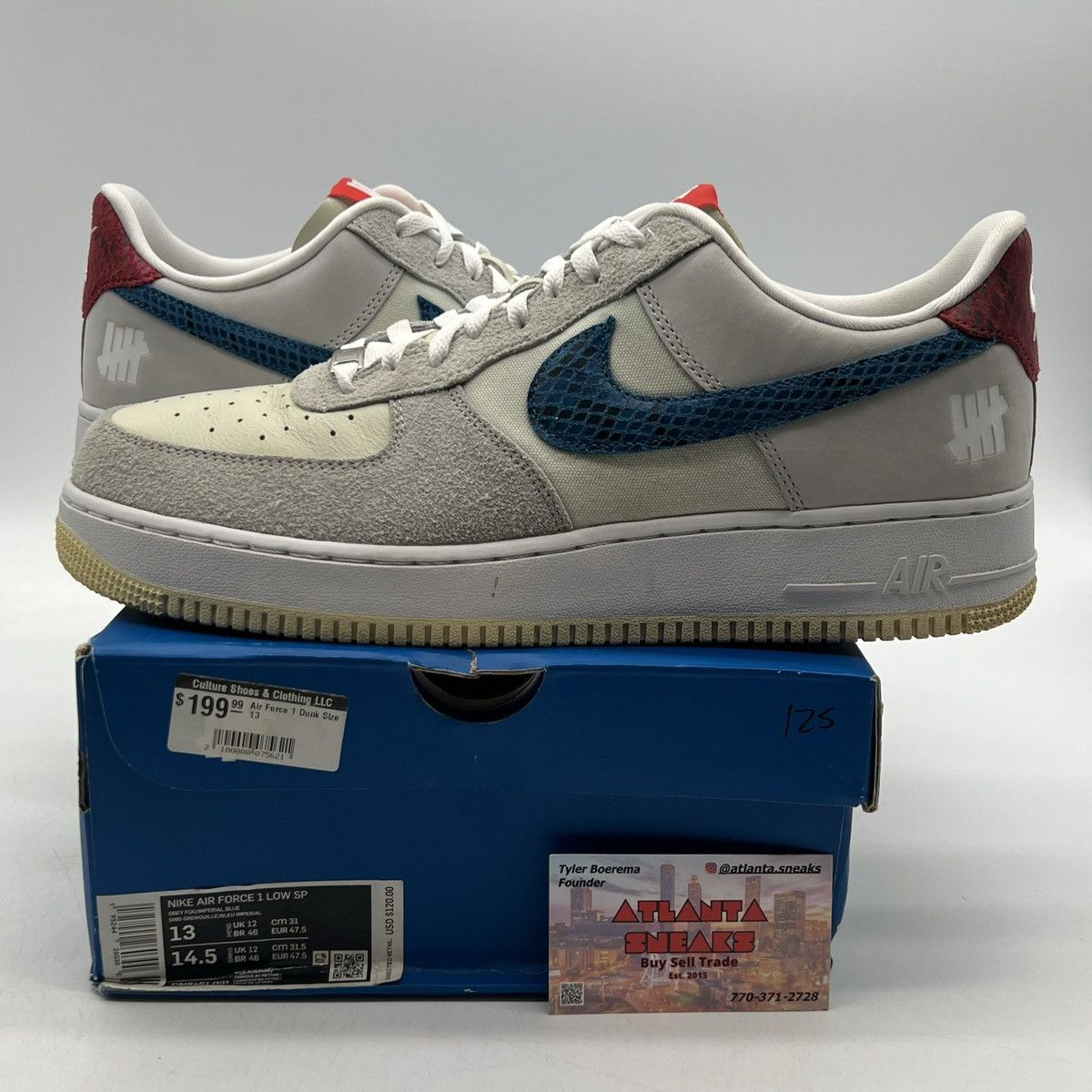 Nike Undefeated x air force 1 low 5 on it Size US 13 / EU 46 - 1 Thumbnail