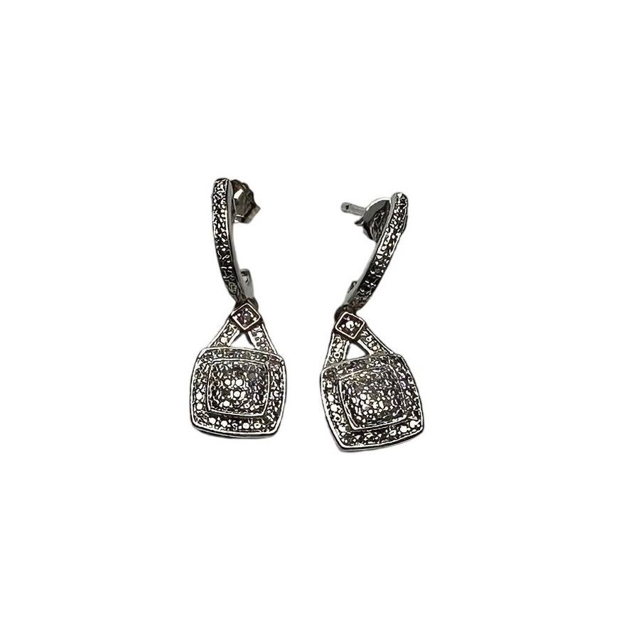 Other 1/4 Carat Diamond Cushion Cut Dangle Earrings Size ONE SIZE - 8 Thumbnail