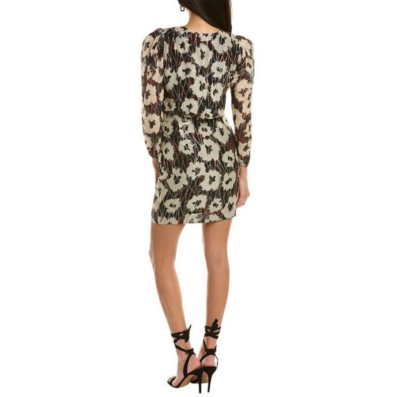 ba&sh ba&sh Kivy V-Neck Metallic Floral Mini Dress 1 4 S $495 Size S / US 4 / IT 40 - 3 Thumbnail