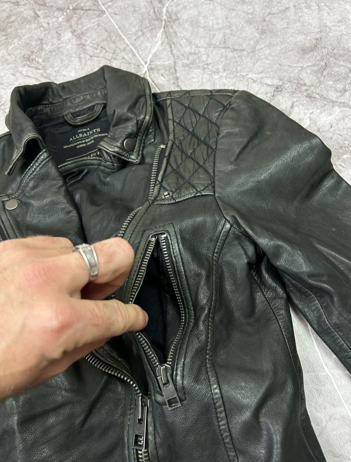 Allsaints Allsaints leather jacket streetwear Size S / US 4 / IT 40 - 14 Thumbnail